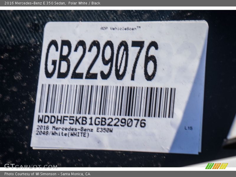 Polar White / Black 2016 Mercedes-Benz E 350 Sedan