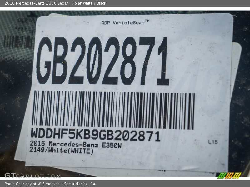 Polar White / Black 2016 Mercedes-Benz E 350 Sedan