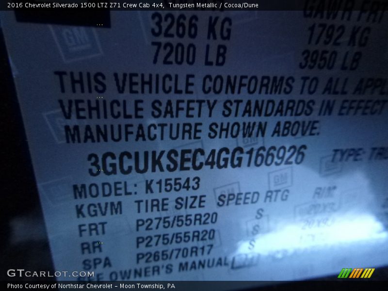 Tungsten Metallic / Cocoa/Dune 2016 Chevrolet Silverado 1500 LTZ Z71 Crew Cab 4x4