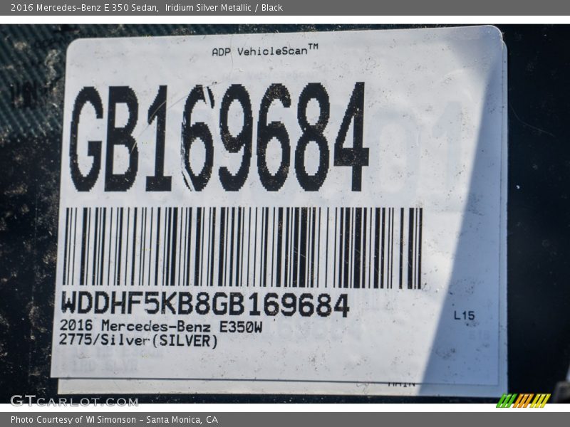 Iridium Silver Metallic / Black 2016 Mercedes-Benz E 350 Sedan