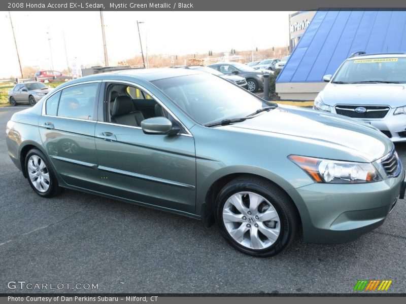 Mystic Green Metallic / Black 2008 Honda Accord EX-L Sedan