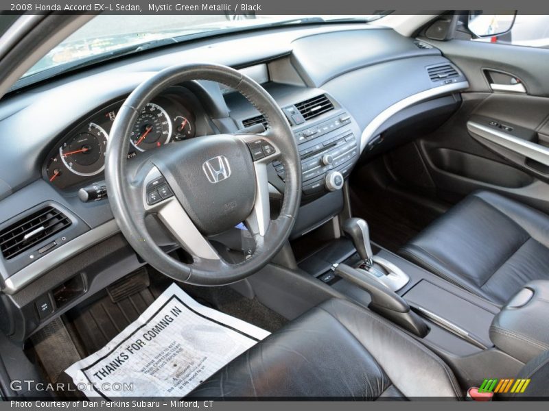 Mystic Green Metallic / Black 2008 Honda Accord EX-L Sedan