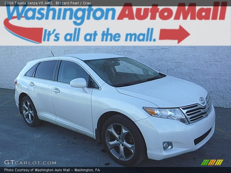 Blizzard Pearl / Gray 2009 Toyota Venza V6 AWD