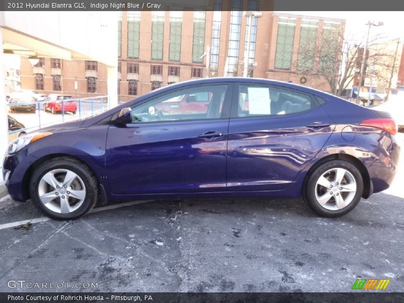 Indigo Night Blue / Gray 2012 Hyundai Elantra GLS