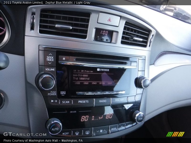 Zephyr Blue Metallic / Light Gray 2011 Toyota Avalon Limited