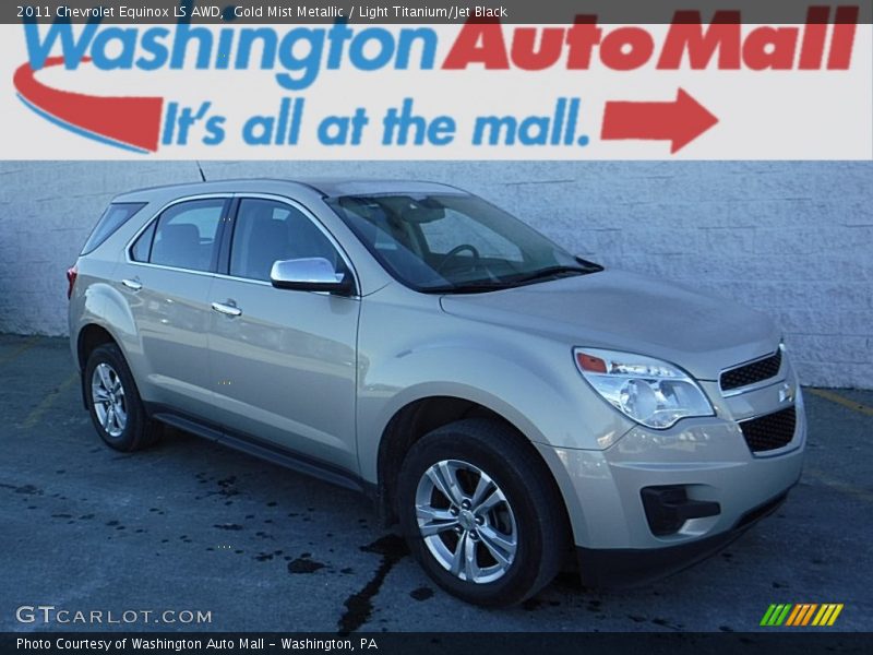 Gold Mist Metallic / Light Titanium/Jet Black 2011 Chevrolet Equinox LS AWD