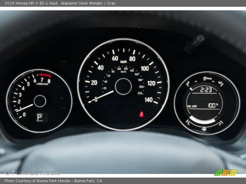 Alabaster Silver Metallic / Gray 2016 Honda HR-V EX-L Navi