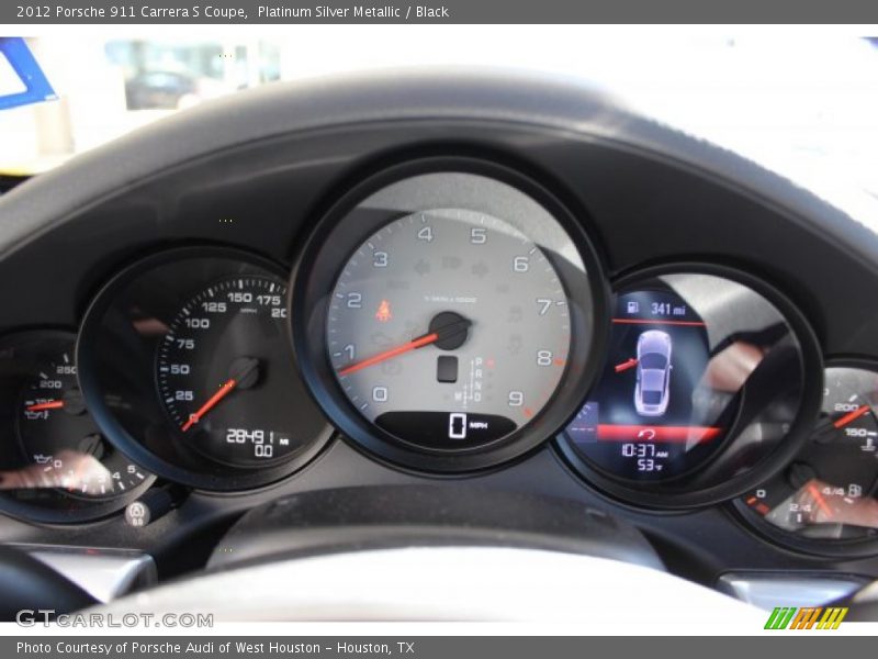Platinum Silver Metallic / Black 2012 Porsche 911 Carrera S Coupe