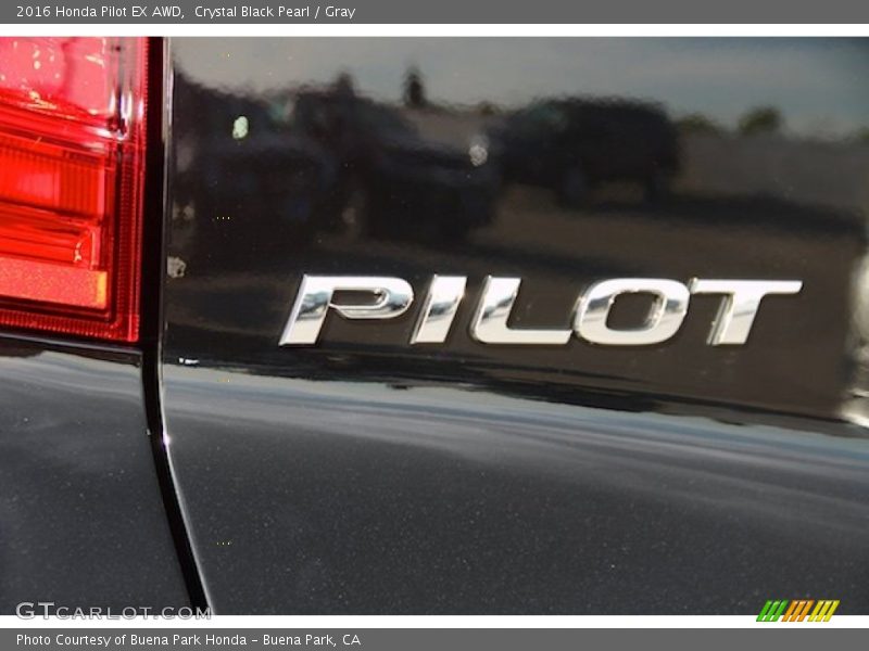 Crystal Black Pearl / Gray 2016 Honda Pilot EX AWD