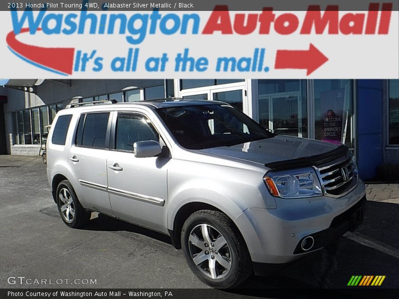 Alabaster Silver Metallic / Black 2013 Honda Pilot Touring 4WD