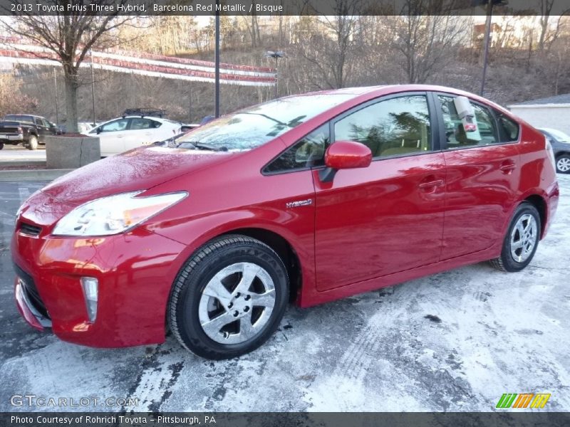 Barcelona Red Metallic / Bisque 2013 Toyota Prius Three Hybrid