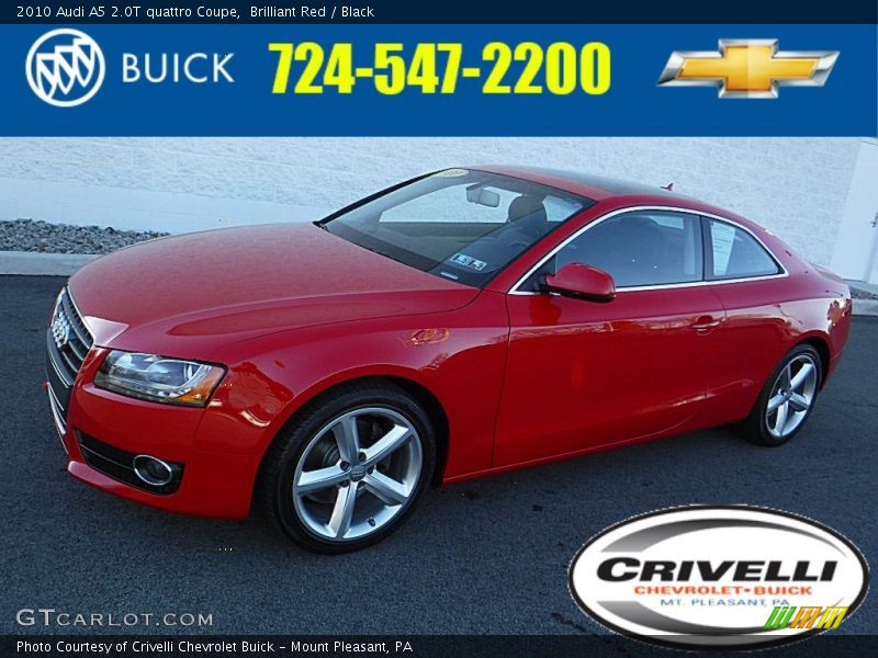 Brilliant Red / Black 2010 Audi A5 2.0T quattro Coupe