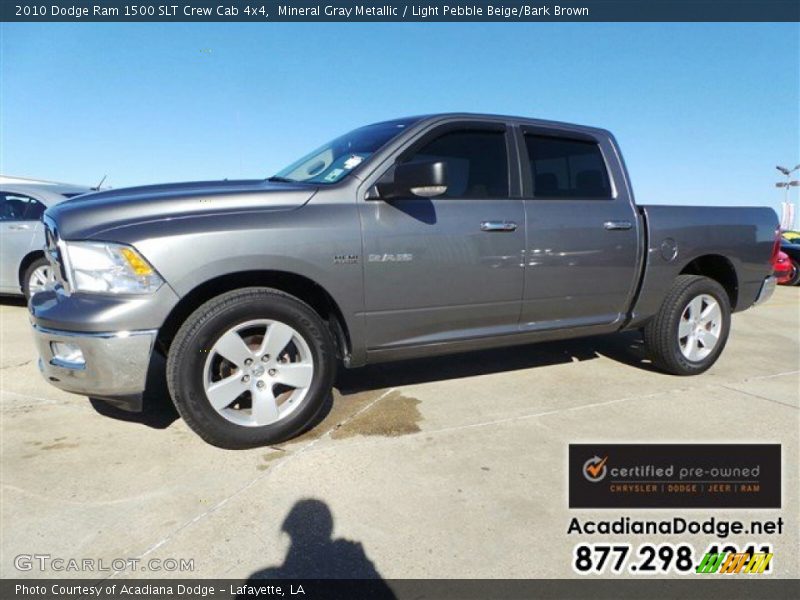 Mineral Gray Metallic / Light Pebble Beige/Bark Brown 2010 Dodge Ram 1500 SLT Crew Cab 4x4