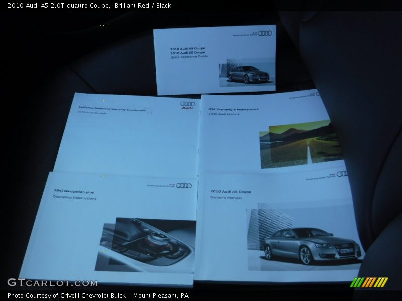 Brilliant Red / Black 2010 Audi A5 2.0T quattro Coupe