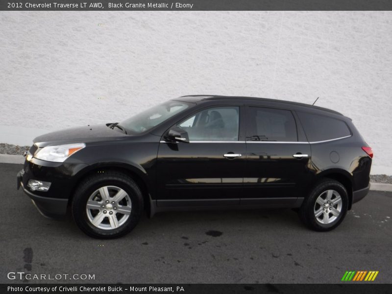 Black Granite Metallic / Ebony 2012 Chevrolet Traverse LT AWD