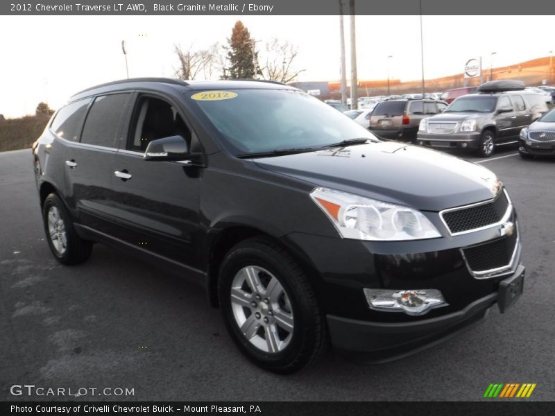 Black Granite Metallic / Ebony 2012 Chevrolet Traverse LT AWD
