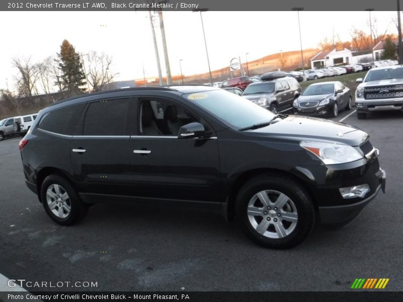 Black Granite Metallic / Ebony 2012 Chevrolet Traverse LT AWD