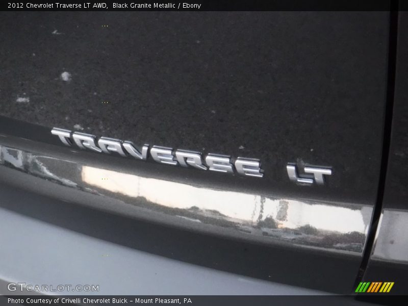 Black Granite Metallic / Ebony 2012 Chevrolet Traverse LT AWD