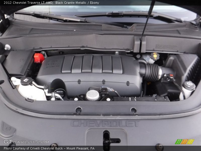 Black Granite Metallic / Ebony 2012 Chevrolet Traverse LT AWD