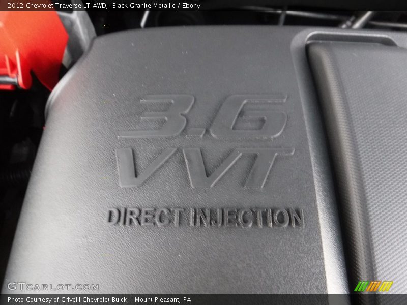 Black Granite Metallic / Ebony 2012 Chevrolet Traverse LT AWD