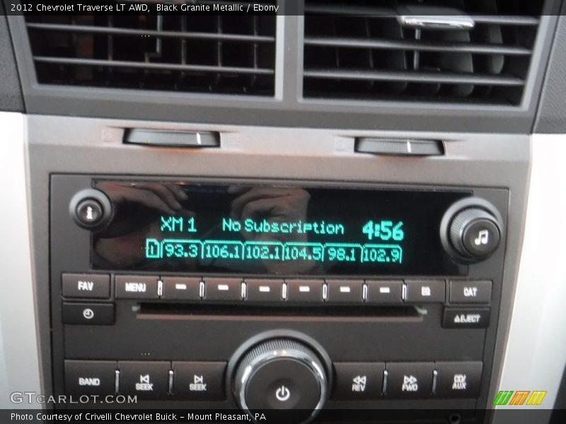 Black Granite Metallic / Ebony 2012 Chevrolet Traverse LT AWD