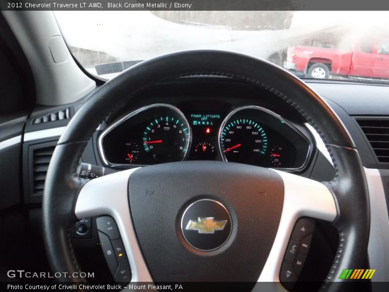 Black Granite Metallic / Ebony 2012 Chevrolet Traverse LT AWD