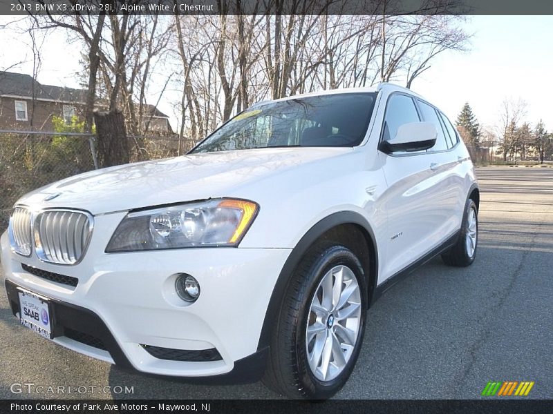 Alpine White / Chestnut 2013 BMW X3 xDrive 28i
