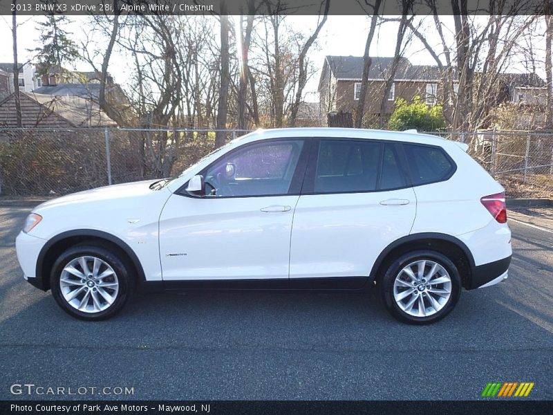 Alpine White / Chestnut 2013 BMW X3 xDrive 28i