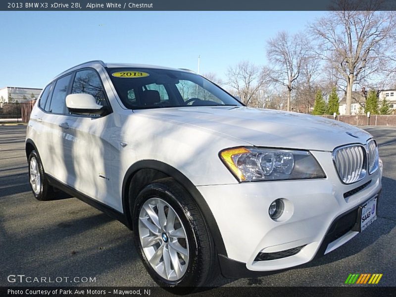 Alpine White / Chestnut 2013 BMW X3 xDrive 28i