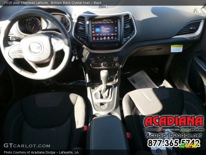 Brilliant Black Crystal Pearl / Black 2016 Jeep Cherokee Latitude