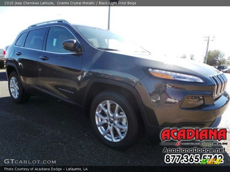 Granite Crystal Metallic / Black/Light Frost Beige 2016 Jeep Cherokee Latitude