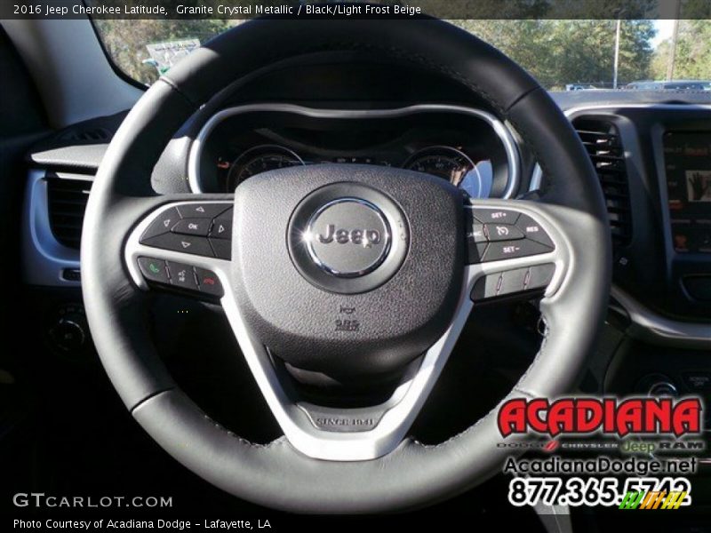 Granite Crystal Metallic / Black/Light Frost Beige 2016 Jeep Cherokee Latitude