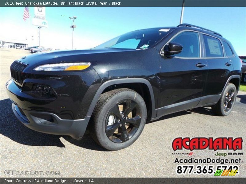 Brilliant Black Crystal Pearl / Black 2016 Jeep Cherokee Latitude