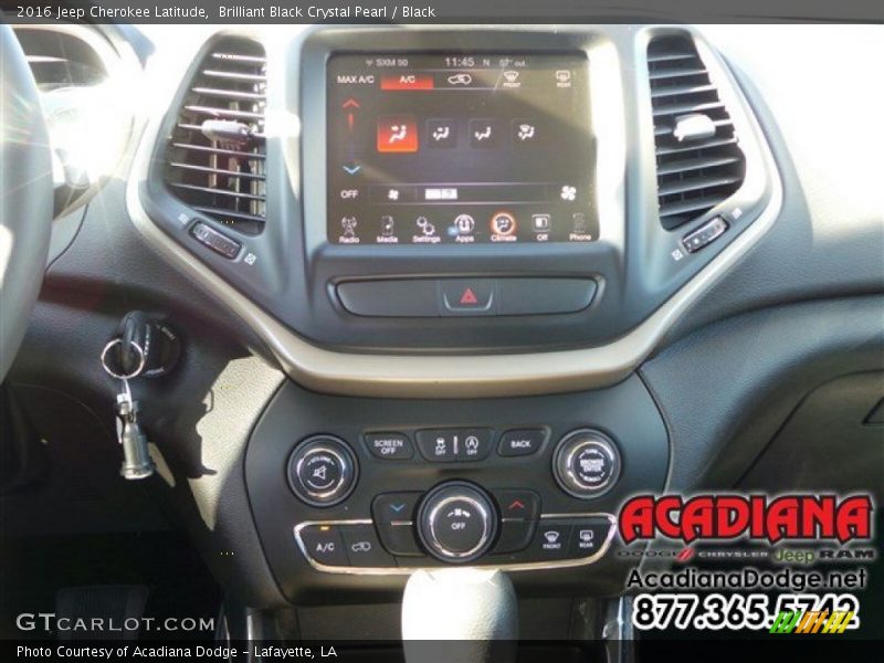 Brilliant Black Crystal Pearl / Black 2016 Jeep Cherokee Latitude