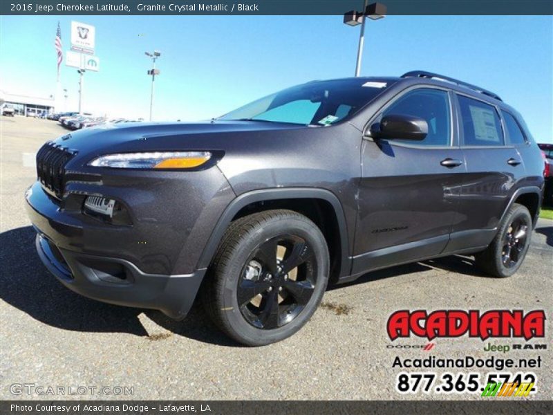 Granite Crystal Metallic / Black 2016 Jeep Cherokee Latitude