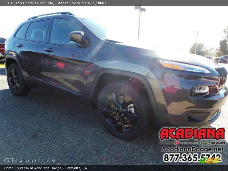 Granite Crystal Metallic / Black 2016 Jeep Cherokee Latitude