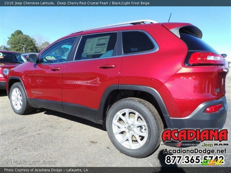 Deep Cherry Red Crystal Pearl / Black/Light Frost Beige 2016 Jeep Cherokee Latitude