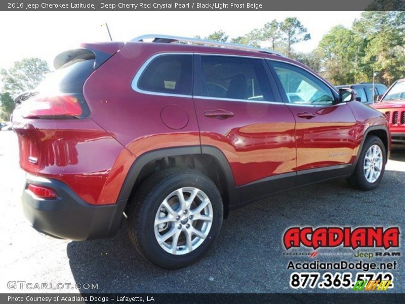 Deep Cherry Red Crystal Pearl / Black/Light Frost Beige 2016 Jeep Cherokee Latitude