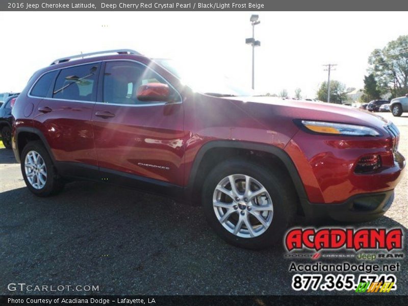 Deep Cherry Red Crystal Pearl / Black/Light Frost Beige 2016 Jeep Cherokee Latitude
