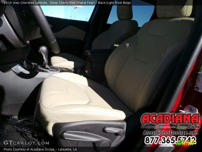 Deep Cherry Red Crystal Pearl / Black/Light Frost Beige 2016 Jeep Cherokee Latitude