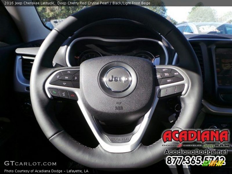 Deep Cherry Red Crystal Pearl / Black/Light Frost Beige 2016 Jeep Cherokee Latitude
