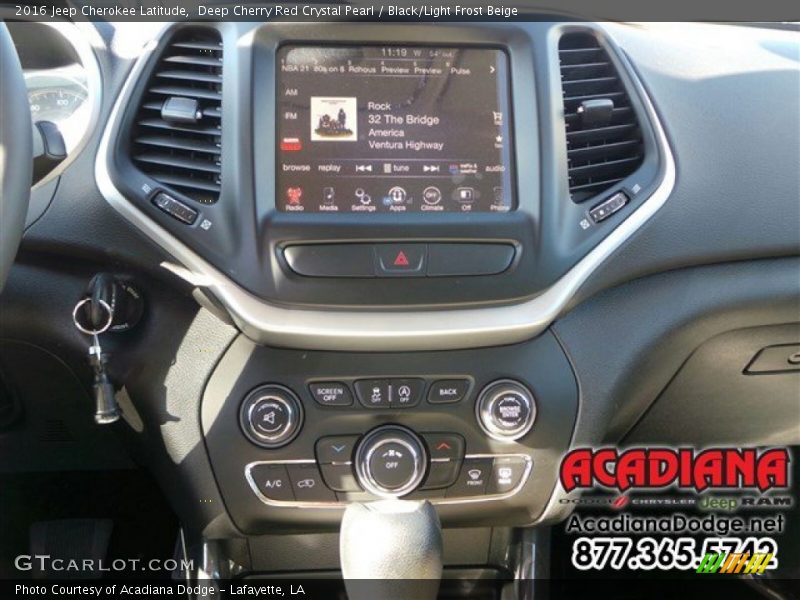 Deep Cherry Red Crystal Pearl / Black/Light Frost Beige 2016 Jeep Cherokee Latitude