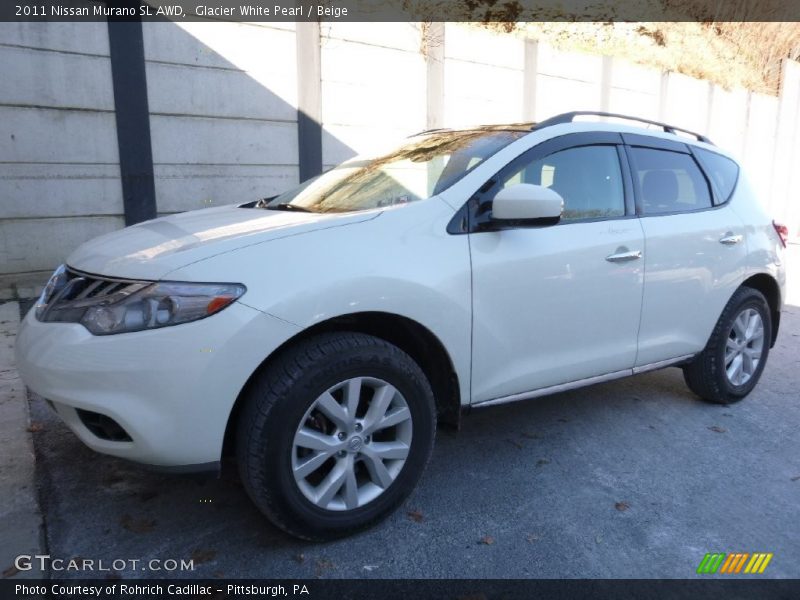 Glacier White Pearl / Beige 2011 Nissan Murano SL AWD