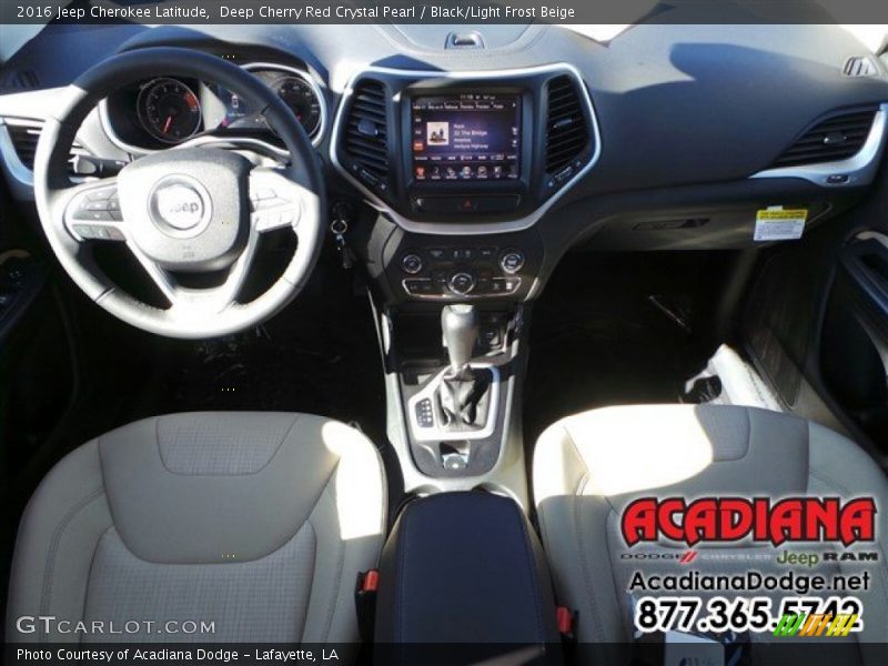 Deep Cherry Red Crystal Pearl / Black/Light Frost Beige 2016 Jeep Cherokee Latitude
