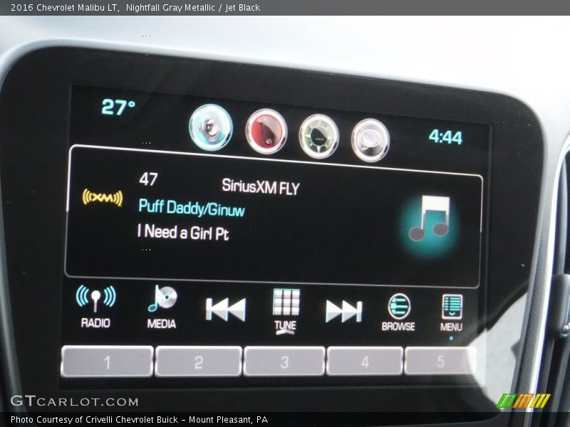 Nightfall Gray Metallic / Jet Black 2016 Chevrolet Malibu LT