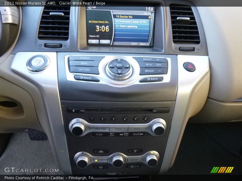 Glacier White Pearl / Beige 2011 Nissan Murano SL AWD
