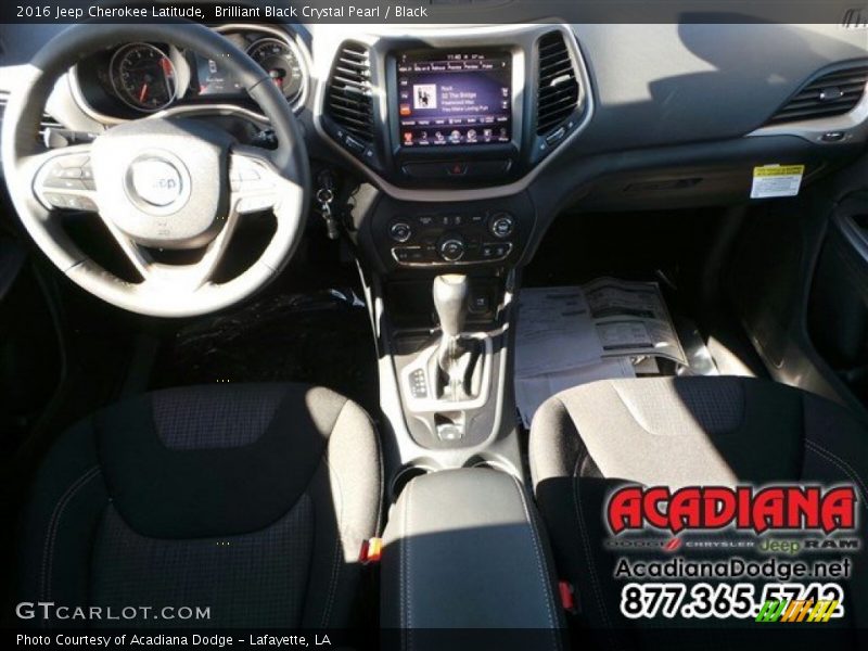 Brilliant Black Crystal Pearl / Black 2016 Jeep Cherokee Latitude