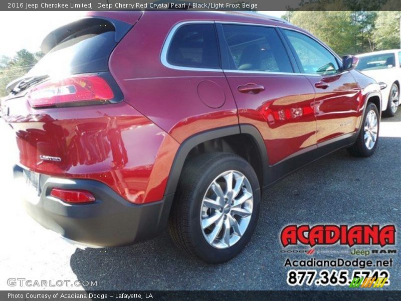 Deep Cherry Red Crystal Pearl / Black/Light Frost Beige 2016 Jeep Cherokee Limited