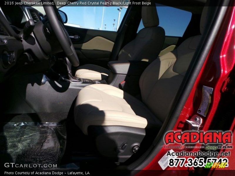 Deep Cherry Red Crystal Pearl / Black/Light Frost Beige 2016 Jeep Cherokee Limited