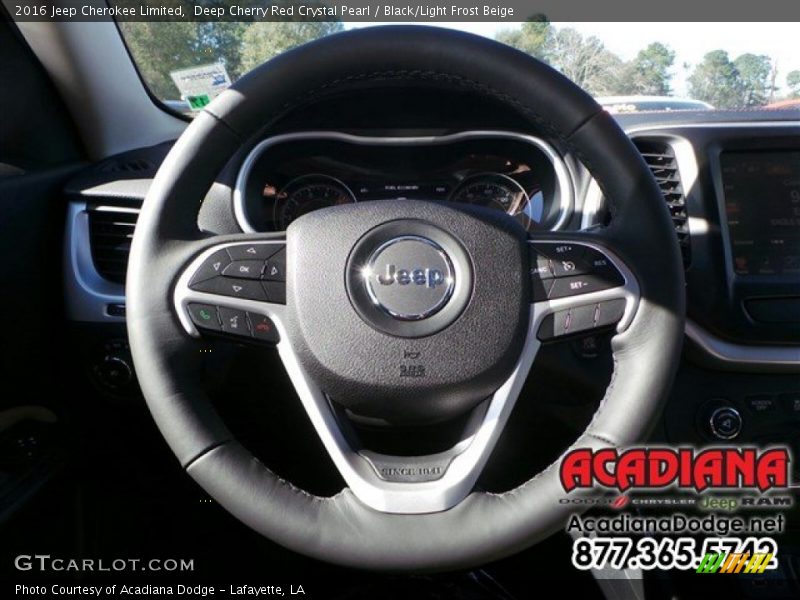 Deep Cherry Red Crystal Pearl / Black/Light Frost Beige 2016 Jeep Cherokee Limited